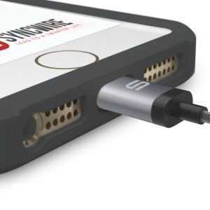 Syncwire Nylon Lightning zu USB Kabel. Das Kabel ist Apple MFi zertifiziert