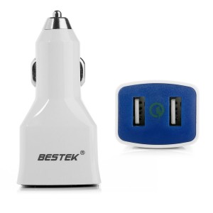 BESTEK Qualcomm 2.0 Quick Charge USB KFZ Schnellladegerät mit 2 USB Ports und 36W Leistung.