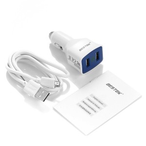 BESTEK Qualcomm 2.0 Quick Charge USB KFZ Schnellladegerät mit 2 USB Ports und 36W Leistung.