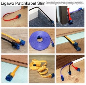 Ligawo 1014134.0 Patchkabel Netzwerkkabel Cat6 Flexibel Slim Design Flachkabel (3m) rot