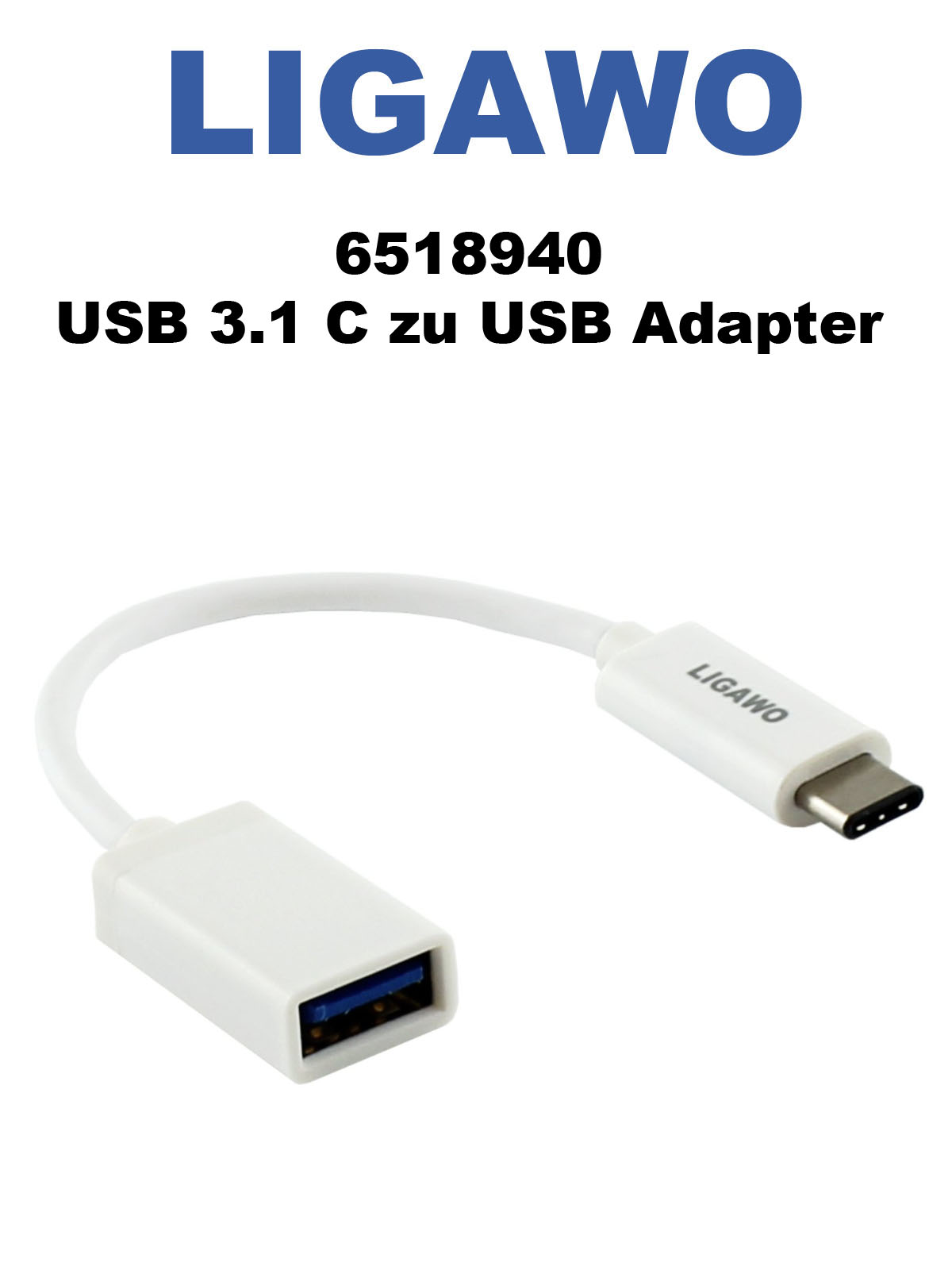Ligawo 6518940 USB 3.1C zu USB 3.1A Adapterkabel