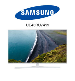 Der weiße Samsung UE43RU7419 4K Fernseher im Test