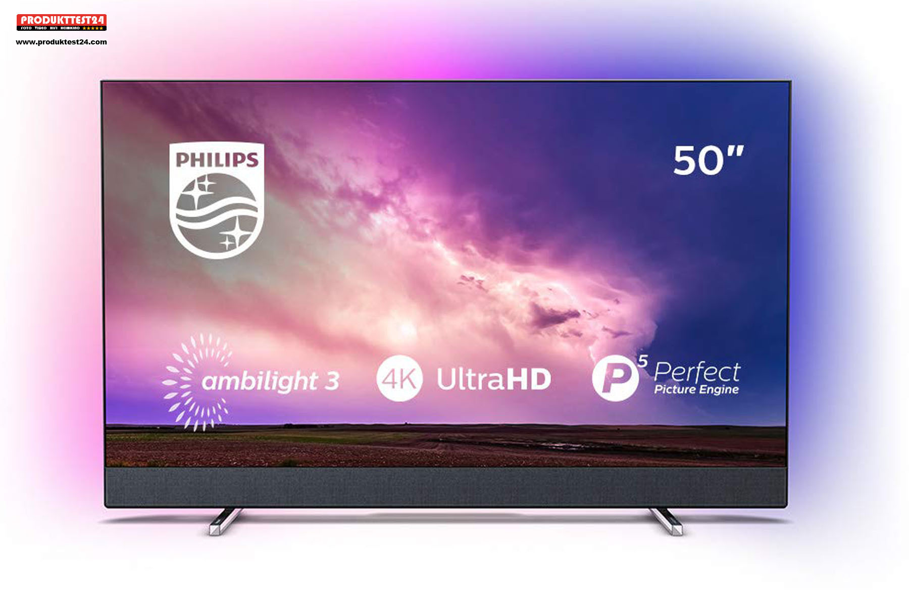 Der 50 Zoll Philips 50PUS8804/12 mit Ambilight und Bower & Wilkins Lautsprecher