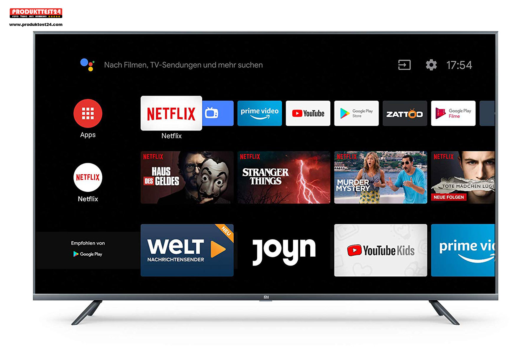 Android.TV mit Google Assistant Sprachsteuerung, Netflix und Amazon Prime Video