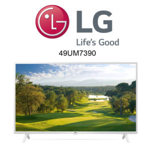 Der weiße LG 49UM7390 4K-Fernseher im Test