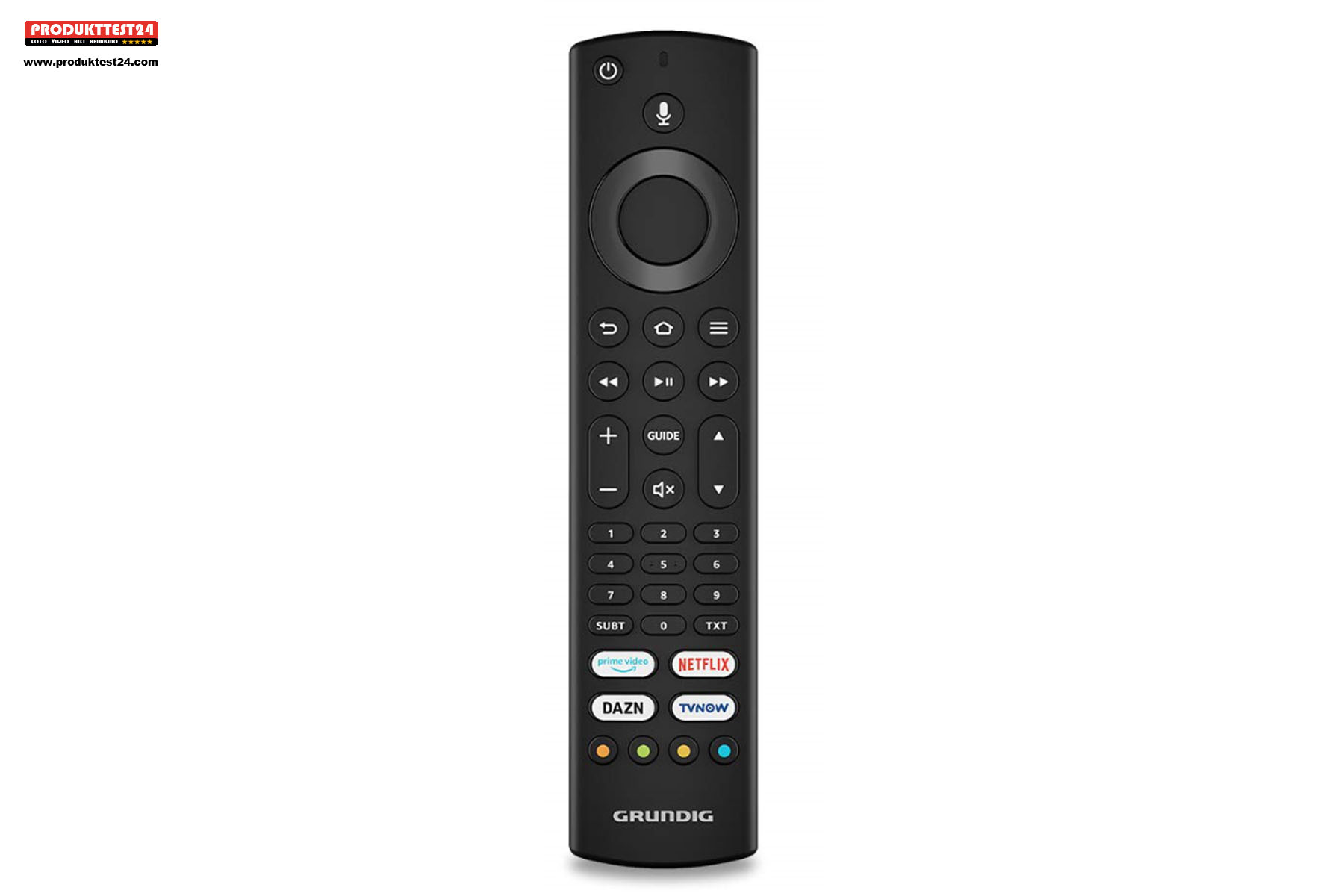 Grundig Sprachfernbedienung mit Alexa Sprachsteuerung und extra Buttons für Streamingdienste