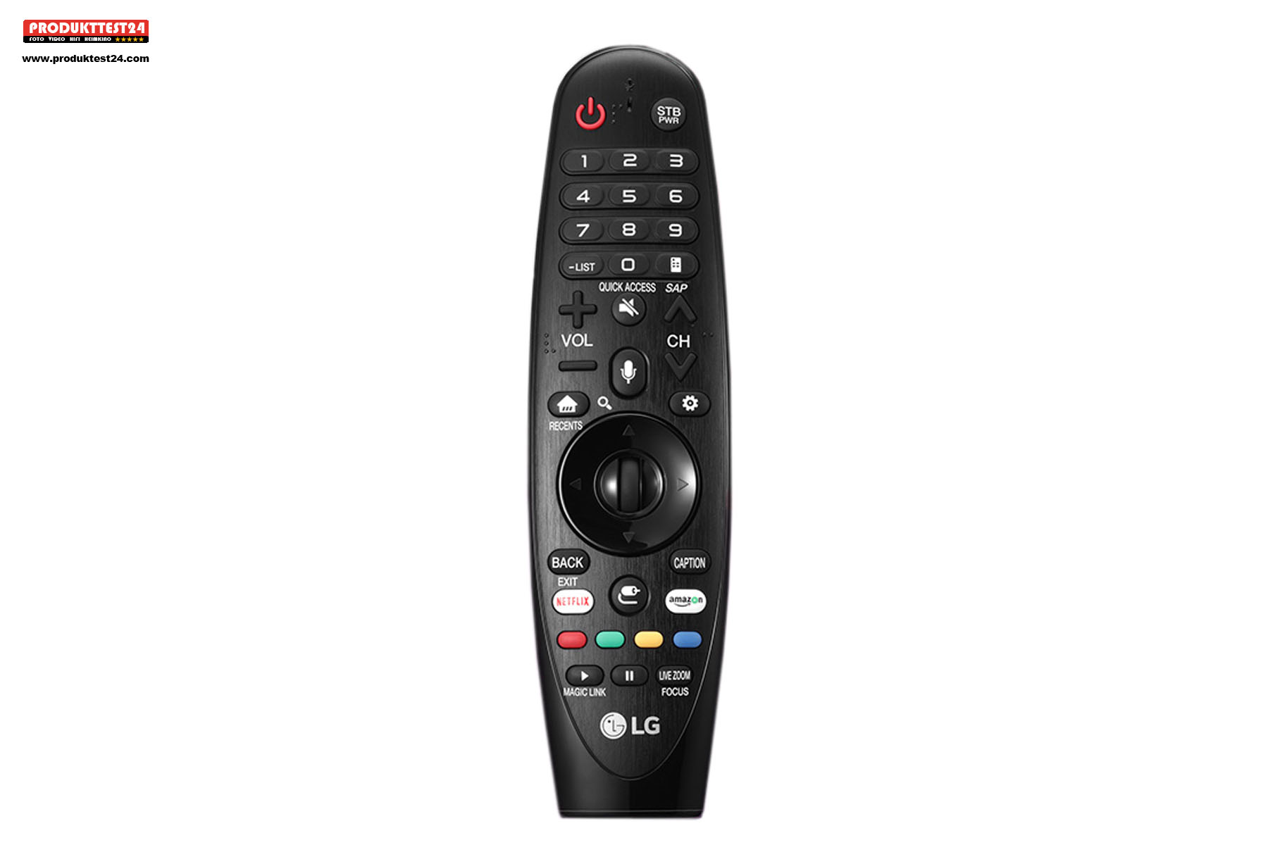 Die Magic Remote LG AN-MR20 Fernbedienung mit Mikrofon und Maus-Pointer.