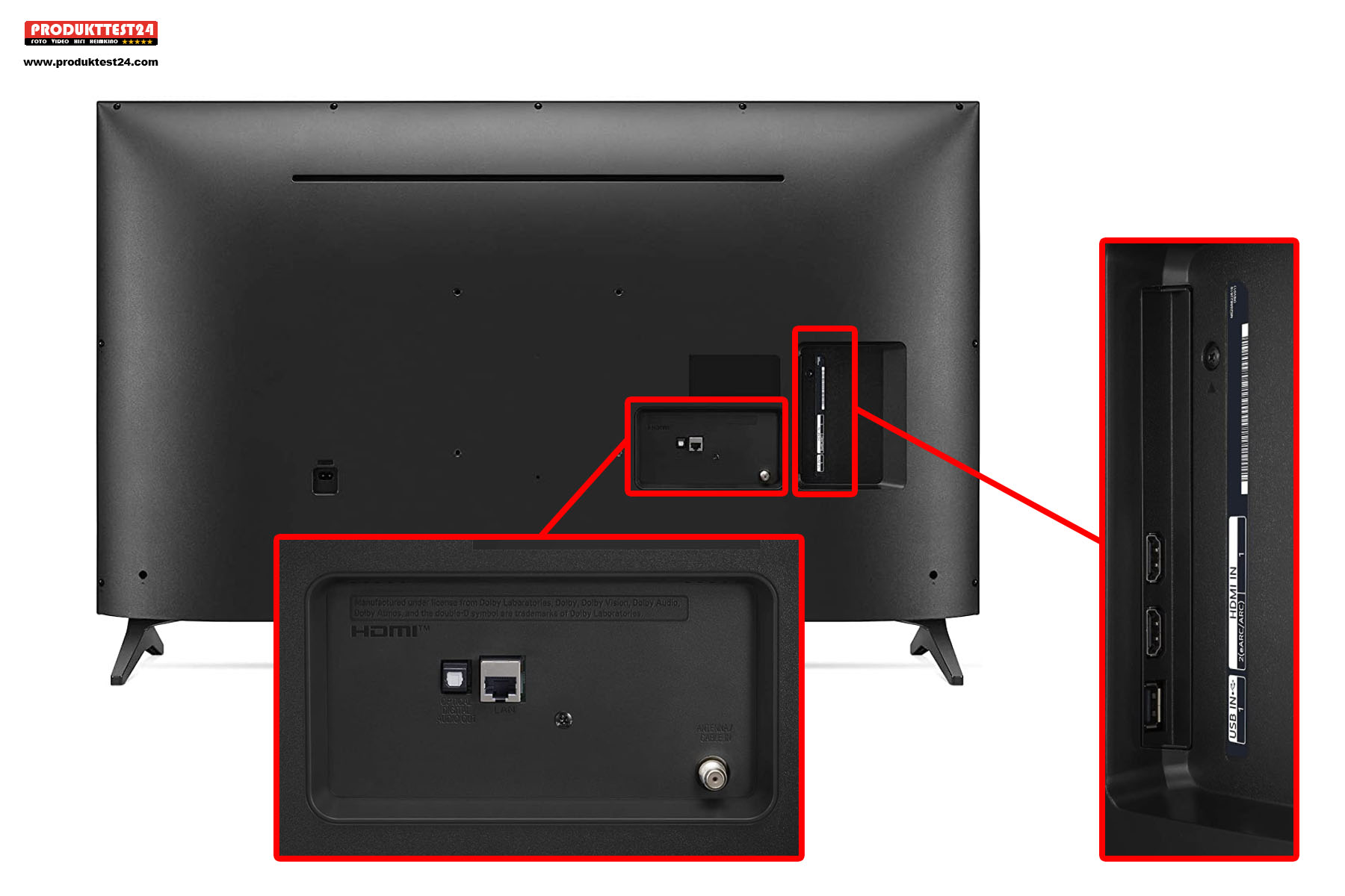 Der LG 43UP75009LF besitzt nur wenig Anschlussmöglichkeiten