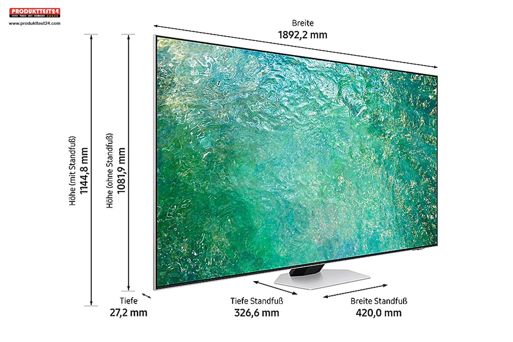 Die Maße des riesigen Samsung GQ85QN85C