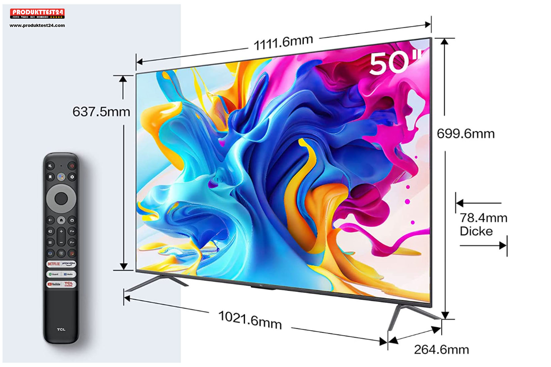 Die Maße des TCL 50C641