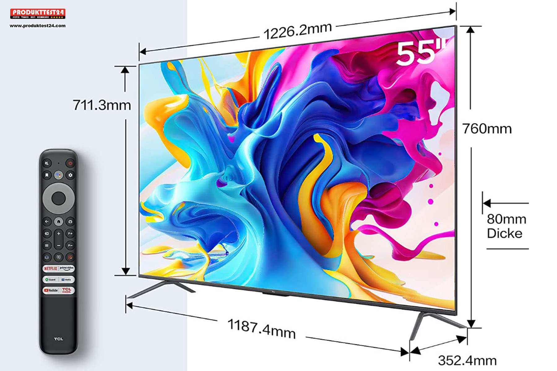 Die Maße des TCL 55C641