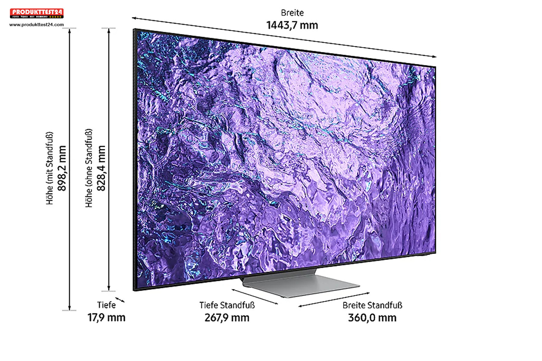 Die Maße des Samsung GQ65QN700C