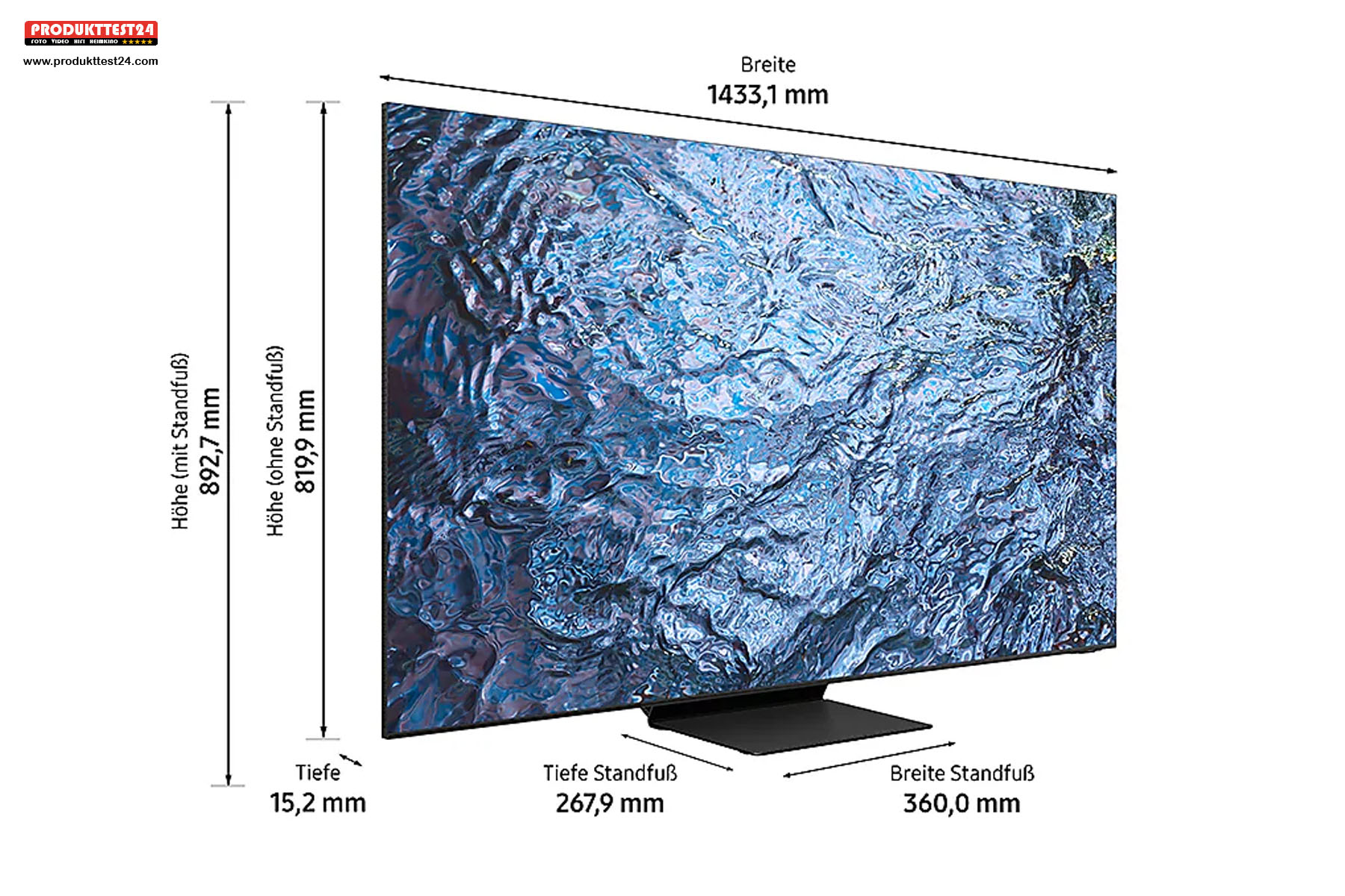 Die Maße des Samsung GQ65QN900C