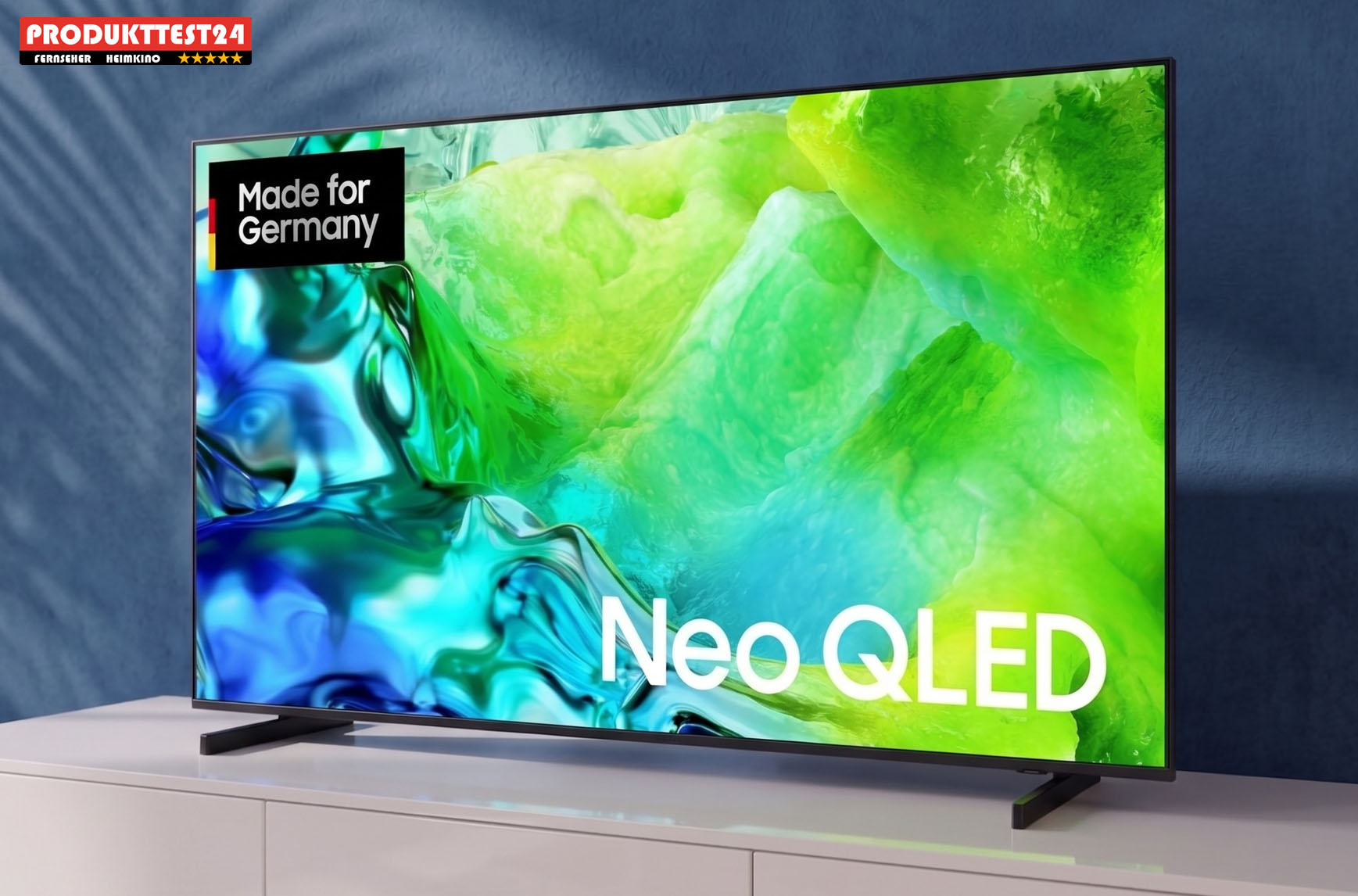 Brillante Farben und hohe Leuchtkraft: Der Samsung GQ75QN80H zeigt dank Neo QLED-Technologie auch bei seitlichem Betrachtungswinkel ein beeindruckendes, kontrastreiches Bild. Als „Made for Germany“-Modell profitieren Käufer zudem von exklusiven Streaming-Zusatzangeboten.