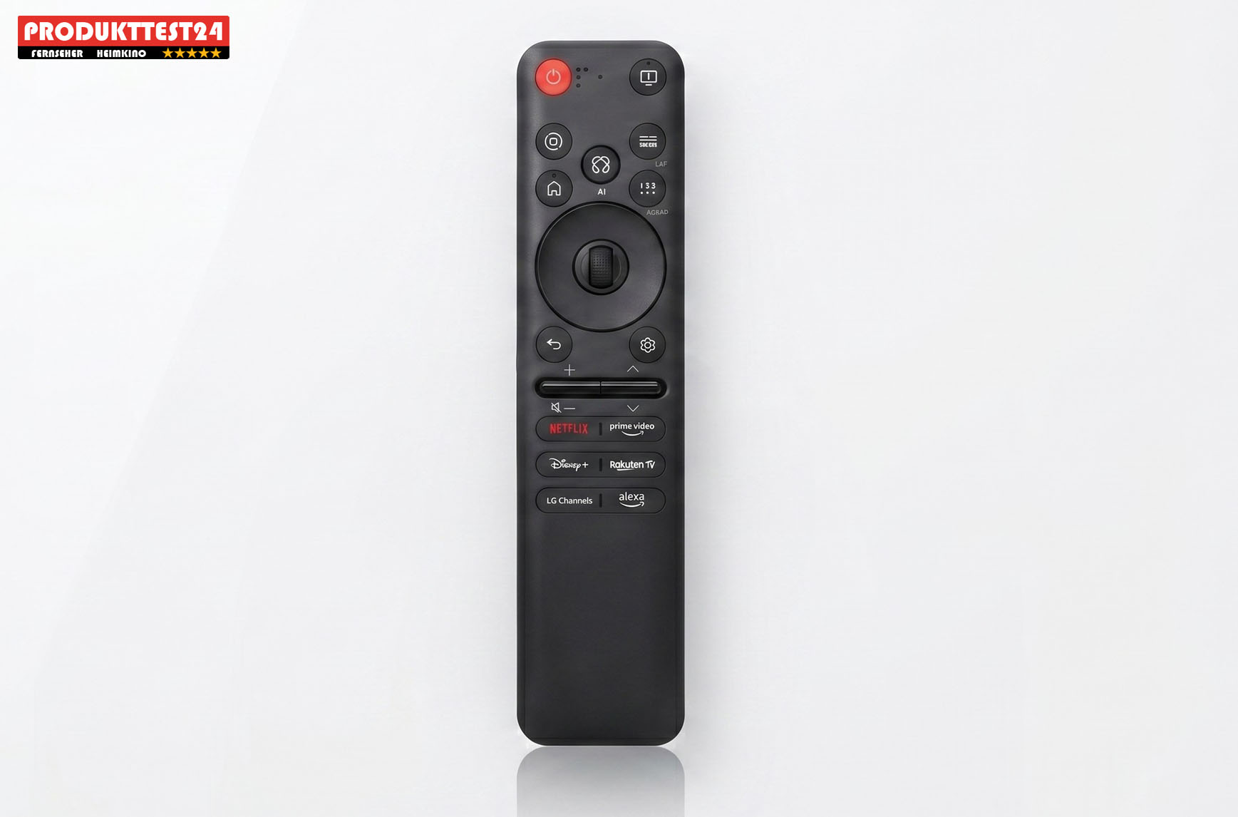 Übersichtlich und intuitiv: Die mitgelieferte Fernbedienung liegt gut in der Hand und erleichtert die Navigation durch das flotte Smart-TV-Menü des LG 85NU8E0B3LA
