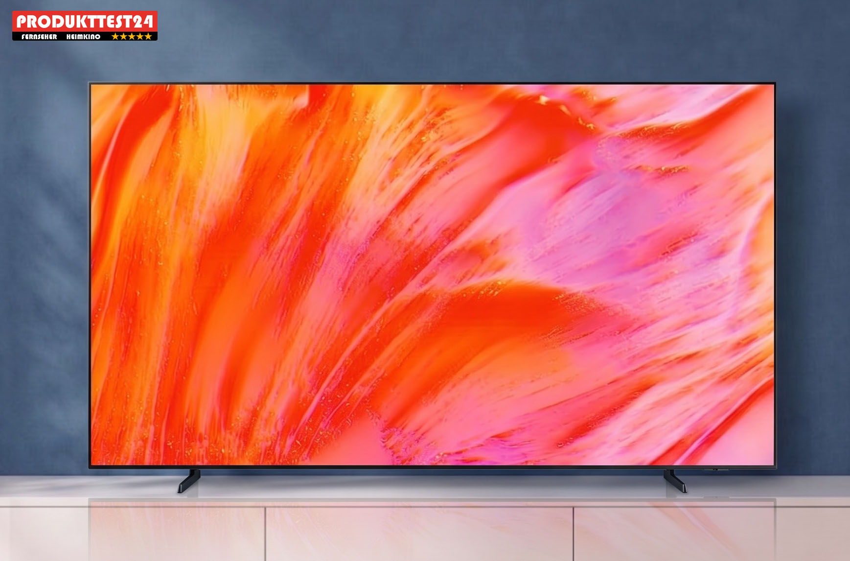 Eindrucksvolle Frontansicht: Der Samsung GU98U9079H besticht durch seinen extrem schmalen Rahmen und das schlanke Gehäusedesign.
